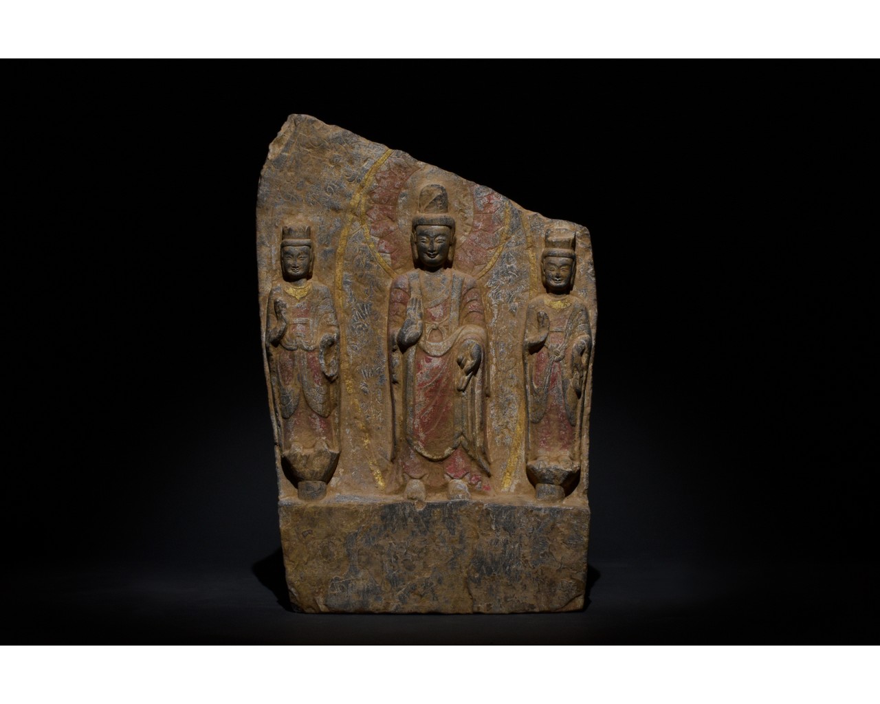 CHINESE NORTHER WEI STONE PANEL WITH DEPUCTION OF BUDDHA - Image 2 of 11