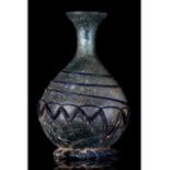 SASSANIAN DECORATED GLASS FLASK