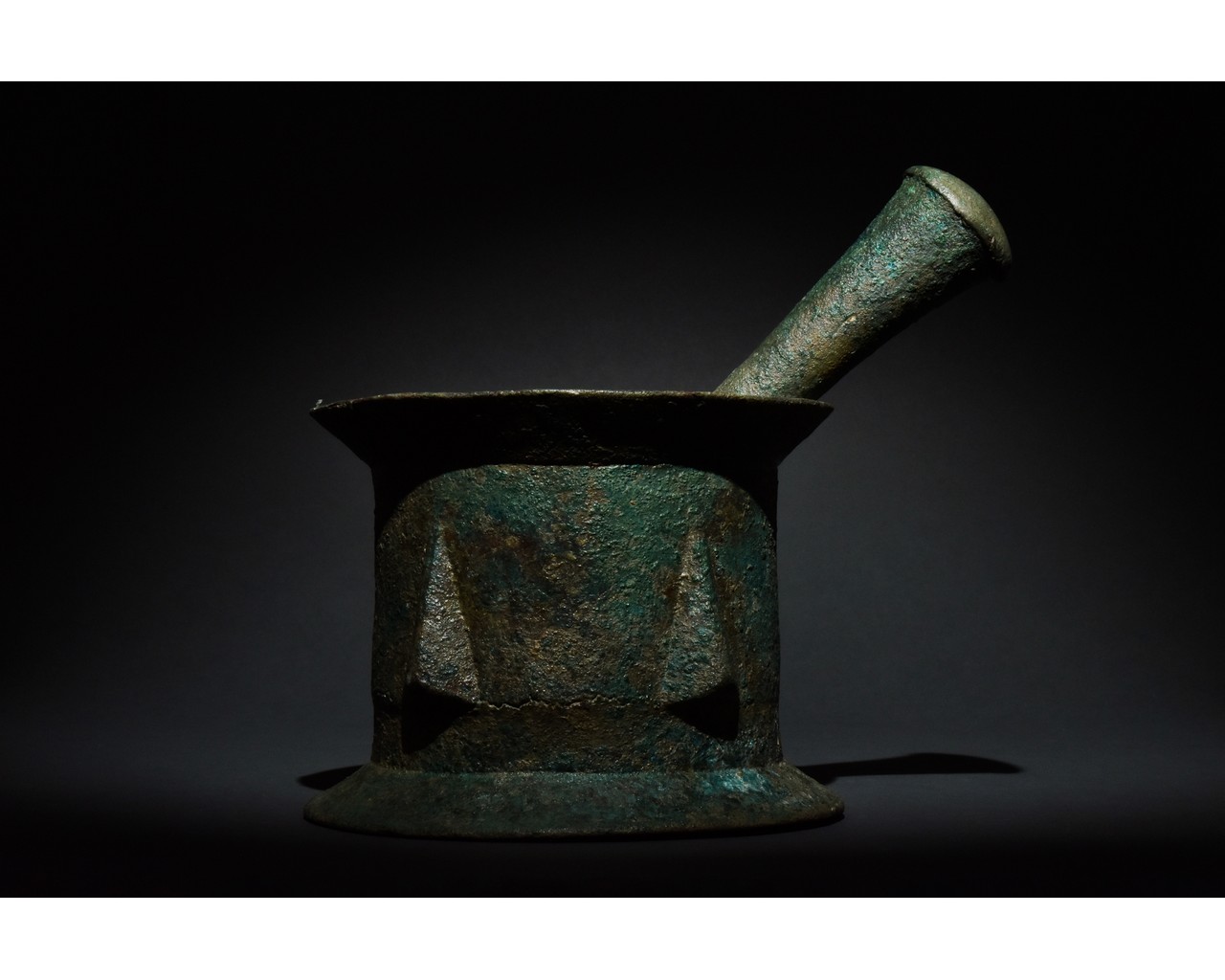 SELJUK HEAVY BRONZE PESTLE AND MORTAR