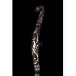RARE CHINESE WARRING STATES INLAID BRONZE HOOK - XRF TESTED
