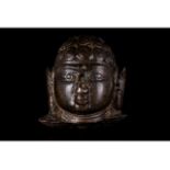 LATE GANDHARAN BRONZE BUDDHA HEAD