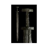 VIKING IRON SWORD WITH HANDLE