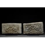 PAIR OF CHINESE SONG DYNASTY TERRACOTTA BRICKS