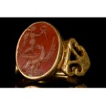 ROMAN GOLD INTAGLIO RING DEPICTING WINGED VICTORY ON EAGLE - FULL ANALYSIS