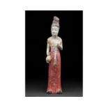 CHINESE TANG DYNASTY TERRACOTTA LADY