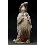 CHINESE TANG DYNASTY TERRACOTTA COURT LADY – TL TESTED