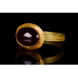 LATE ROMAN GOLD RING WITH GARNET - FULL ANALYSIS