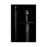 MEDIEVAL IRON SWORD WITH HANDLE