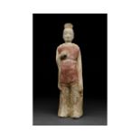 NORTHERN WEI TERRACOTTA PAINTED FIGURE