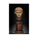 EGYPTIAN MARBLE HEAD OF A WOMAN