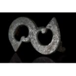 ROMAN SILVERED BRONZE S-SHAPED BROOCH