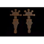 PAIR OF VISIGOTHIC RADIATE HEADED BOW BROOCHES