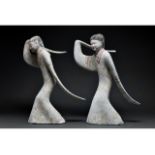 CHINESE HAN DYNASTY TERRACOTTA DANCERS - TL TESTED