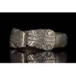 ROMAN SILVER RING WITH SNAKE HEADS