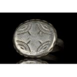 MEDIEVAL SILVER RING WITH STYLISED STAR OF BETHLEHEM