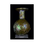 ROMAN GLASS RIBBED FLASK