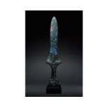 BRONZE AGE CELTIC DAGGER WITH HANDLE â€“ SUPERB PATINA