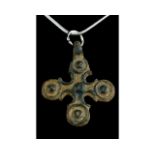 MEDIEVAL BRONZE CROSS PENDANT