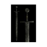 MEDIEVAL IRON SWORD WITH HANDLE