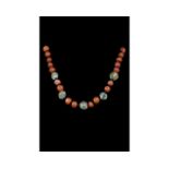 ROMAN GLASS AND CARNELIAN NECKLACE â€“ WEARABLE