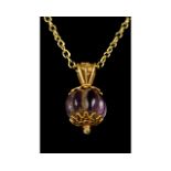ANCIENT GREEK GOLD PENDANT WITH AMETHYST STONE - FULL ANALYSIS