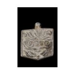 VIKING SILVER AMULET WITH STYLISED DECORATION