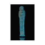 EGYPTIAN FAIENCE SHABTI - TRANSLATED