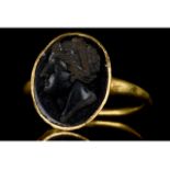 LATE HELLENISTIC GOLD INTAGLIO RING WITH PORTRAIT - FULL ANALYSIS