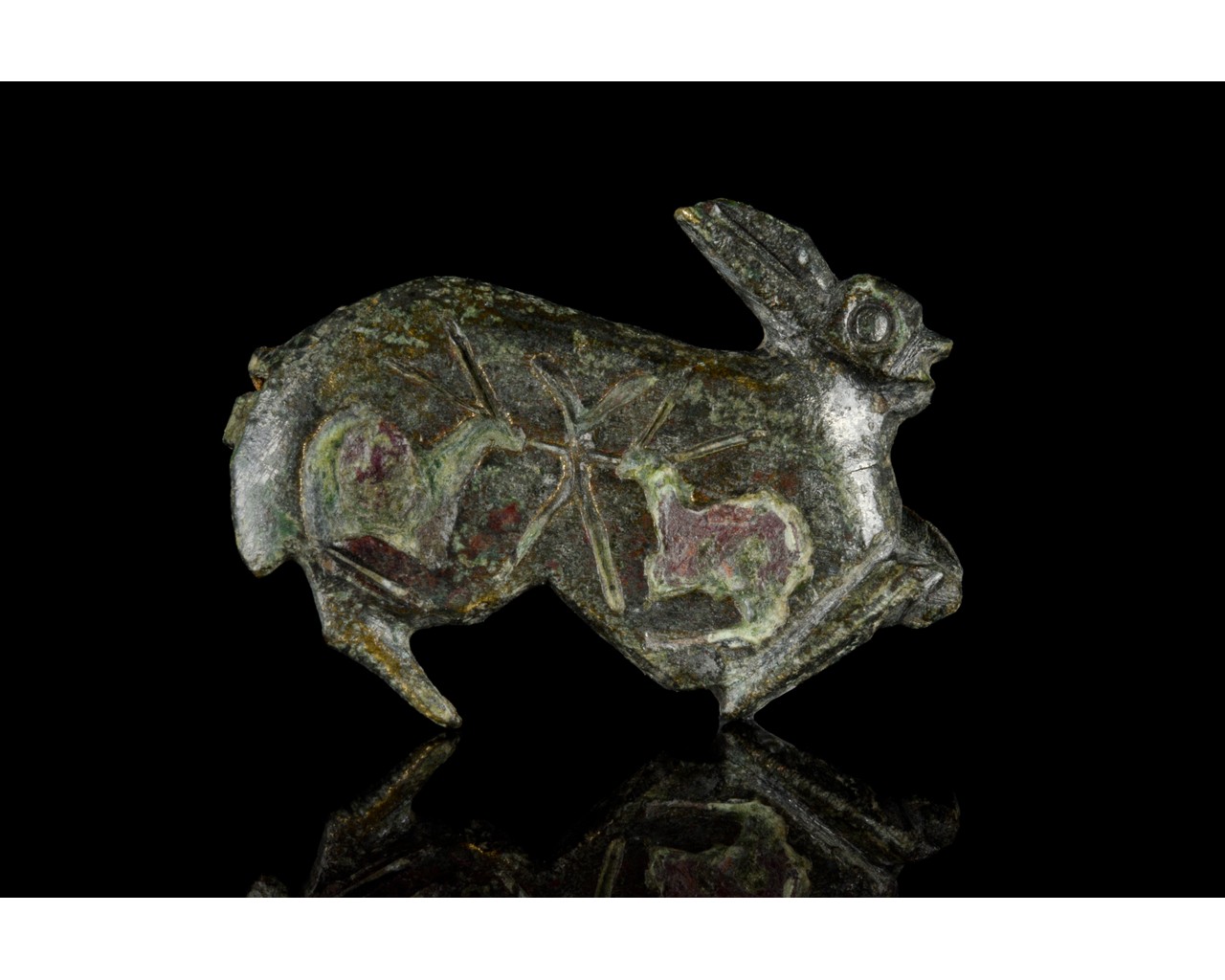 ROMAN ENAMELLED BRONZE RABBIT BROOCH