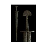 VIKING IRON SWORD WITH HANDLE