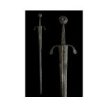 MEDIEVAL IRON SWORD WITH HANDLE AND INLAY