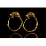 GREEK HELLENISTIC GOLD EARRINGS WITH LIONS - FULL ANALYSIS