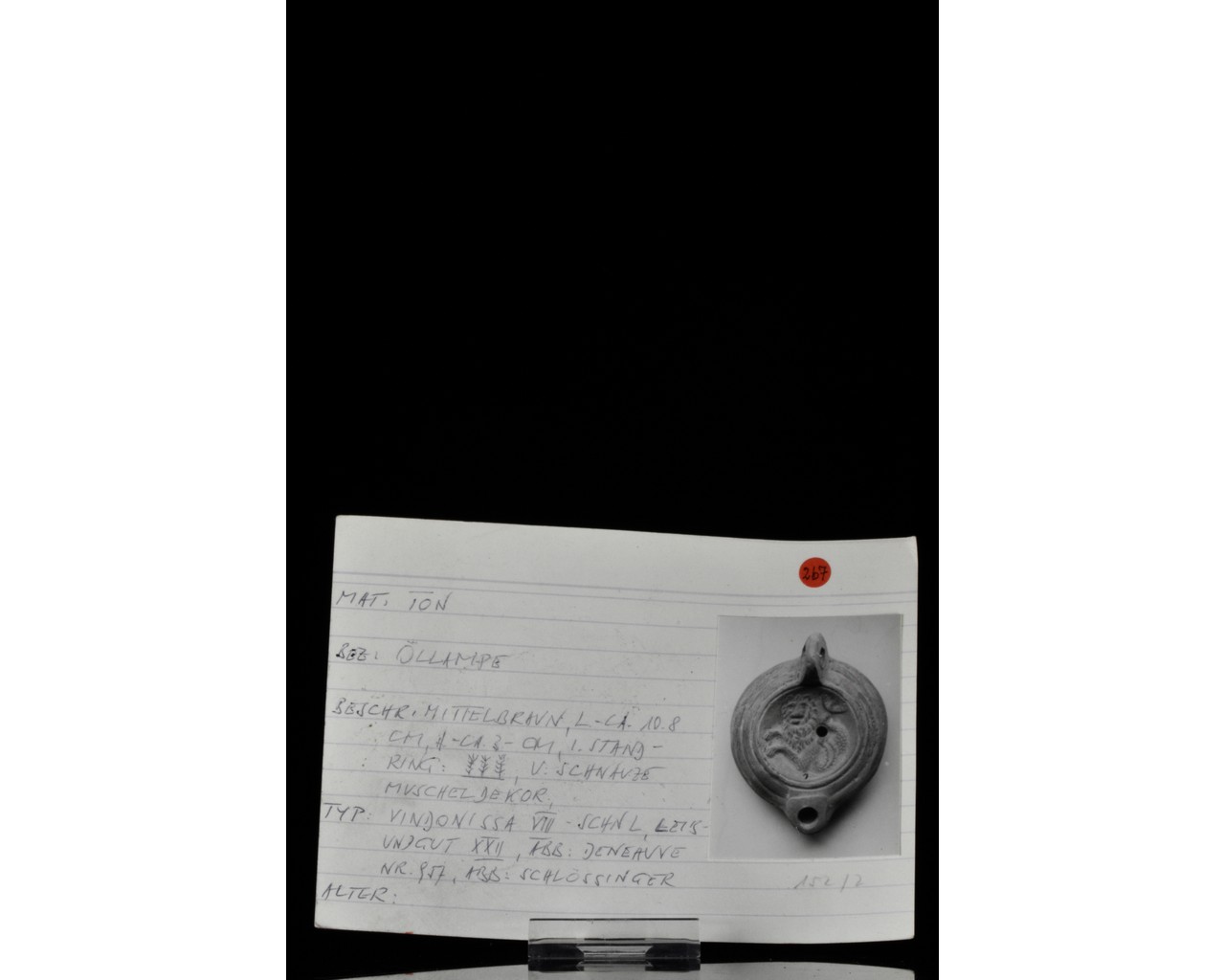 ROMAN TERRACOTTA OIL LAMP WITH CAPRICORN â€“ ORIGINAL PAPERWORK - Image 7 of 7