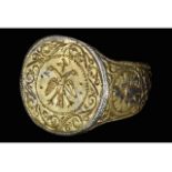 BYZANTINE SILVER RING WITH DOUBLE-HEADED EAGLE