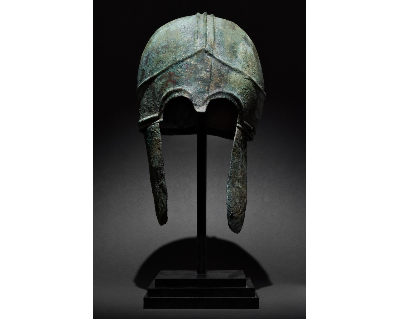 GREEK CHALCIDIAN DECORATED BRONZE HELMET