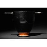 GREEK APULIAN BLACK-GLAZED POTTERY SKYPHOS