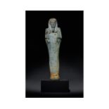 EGYPTIAN FAIENCE SHABTI WITHOUT INSCRIPTION