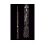 VIKING SCANDINAVIAN SILVER INLAID IRON SPEAR