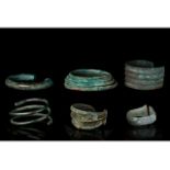 COLLECTION OF 6 BRONZE AGE BRACELETS