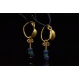 ROMAN GOLD EARRINGS WITH GLASS BEADS