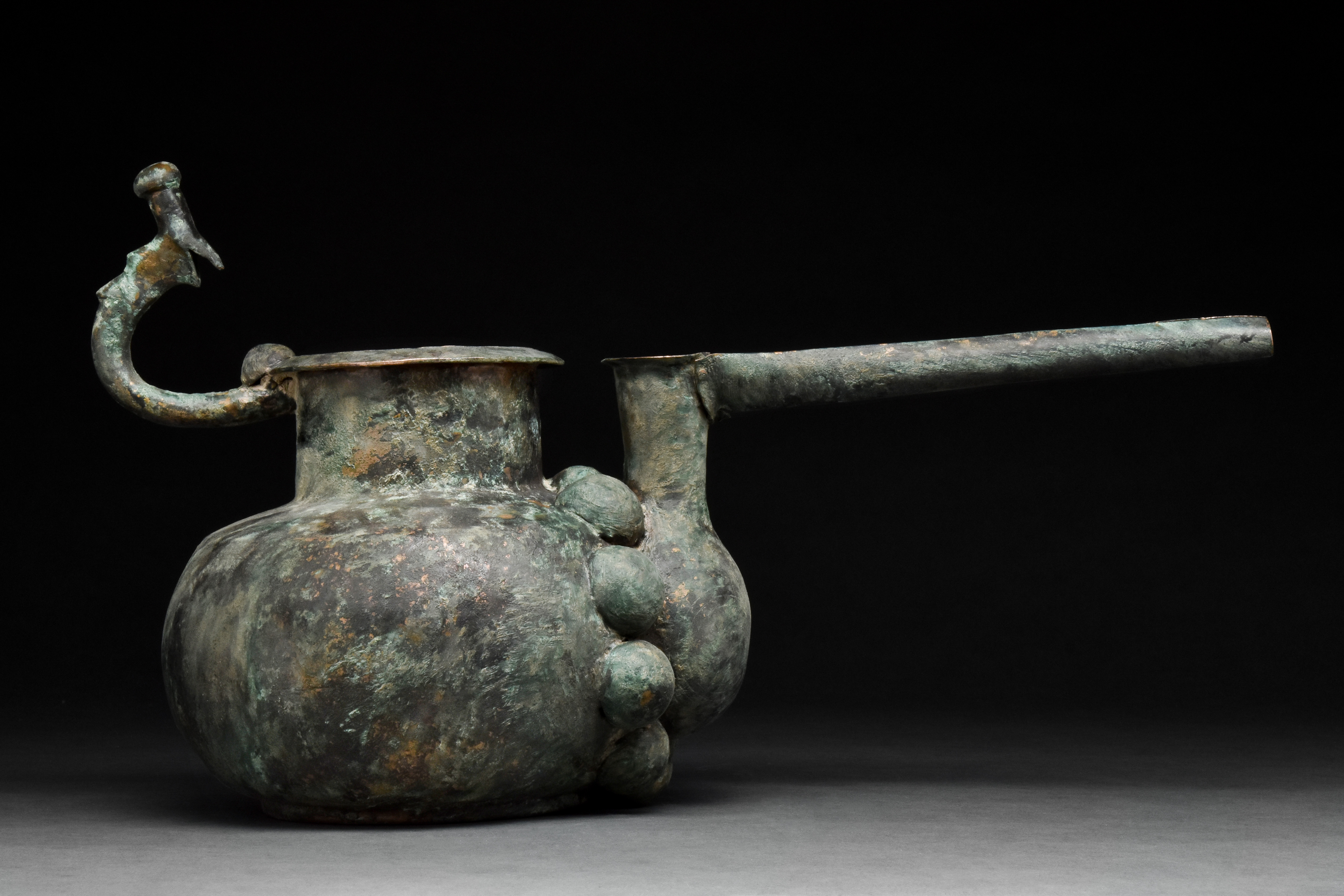 WESTERN ASIATIC BRONZE SPOUTED VESSEL