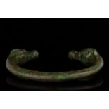 WESTERN ASIATIC URATU BRONZE BRACELET WITH RAM'S HEAD TERMINALS