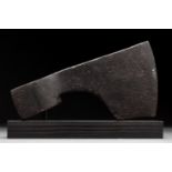 MEDIEVAL VIKING AGE IRON BATTLE AXE HEAD ON STAND