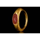 ROMAN GOLD INTAGLIO RING WITH TYCHE - XRF TESTED