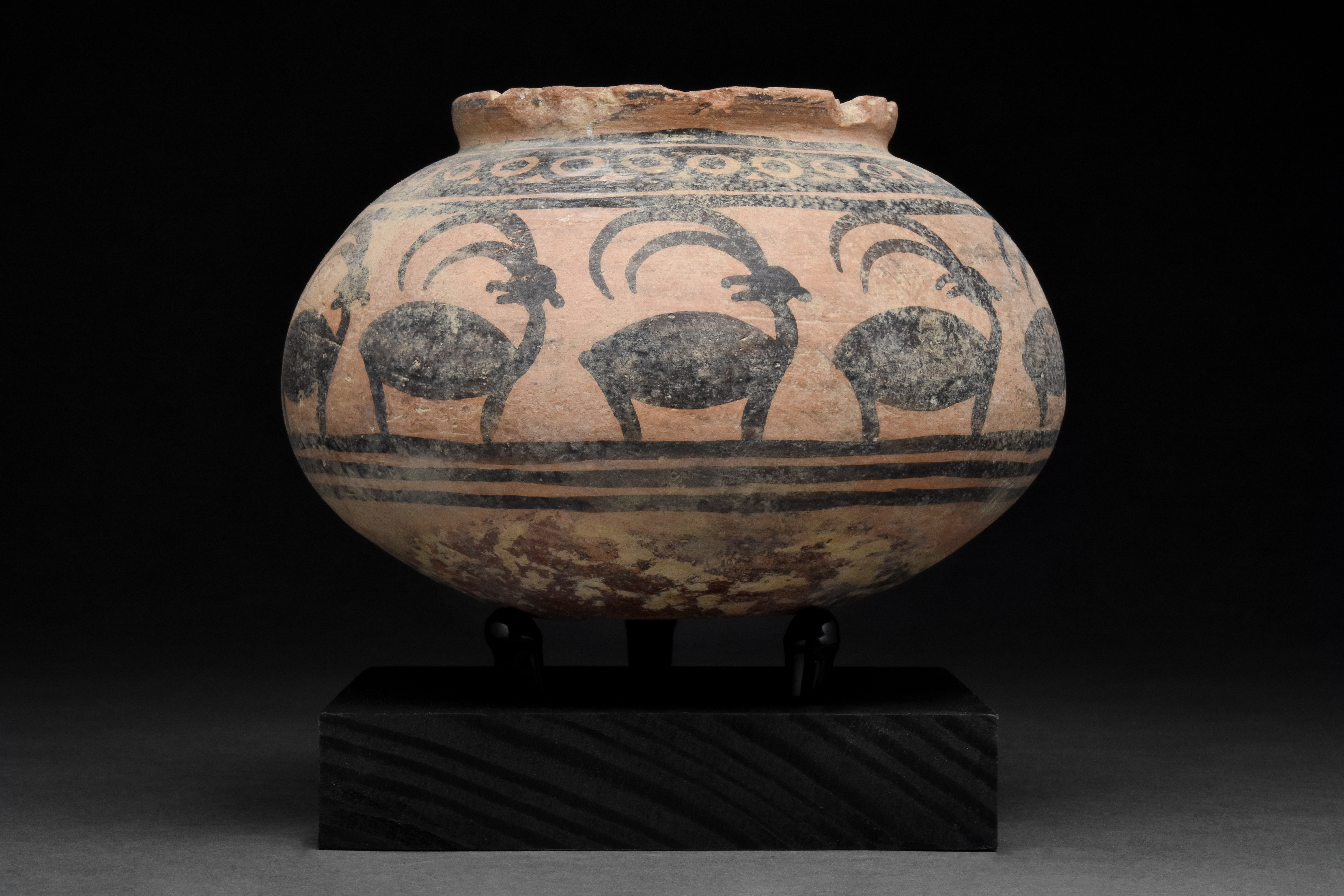 INDUS VALLEY CULTURE PAINTED TERRACOTTA JAR