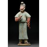 CHINESE TANG DYNASTY TERRACOTTA MALE ATTENDANT - TL TESTED