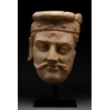 GANDHARAN TERRACOTTA HEAD OF A BODHISATTVA - TL TESTED