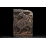 CHINESE HAN DYNASTY STONE RELIEF WITH DRAGON