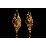 ROMAN GOLD AND GARNET EARRINGS