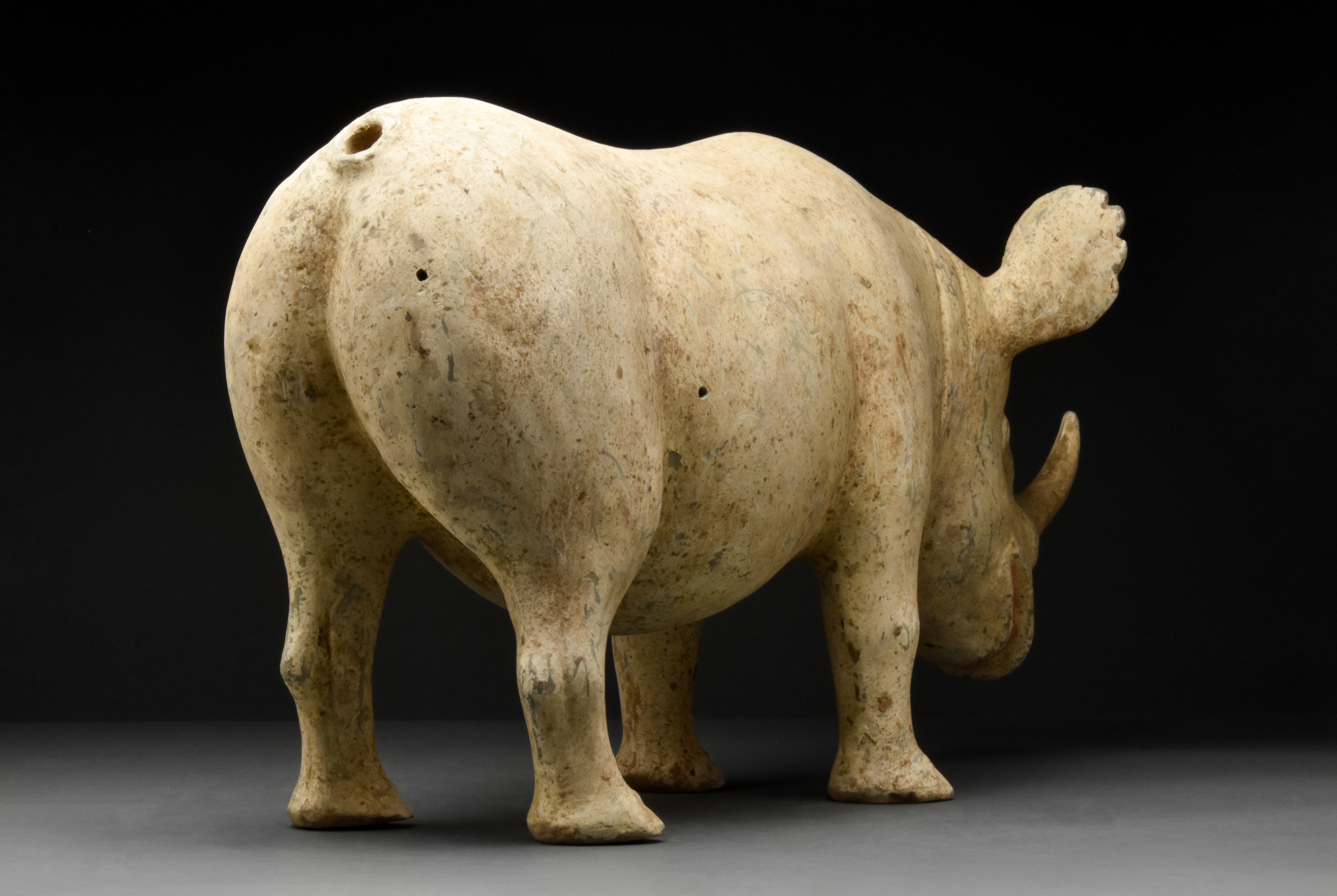 CHINESE HAN DYNASTY TERRACOTTA RHINOCEROS - TL TESTED - Image 3 of 9
